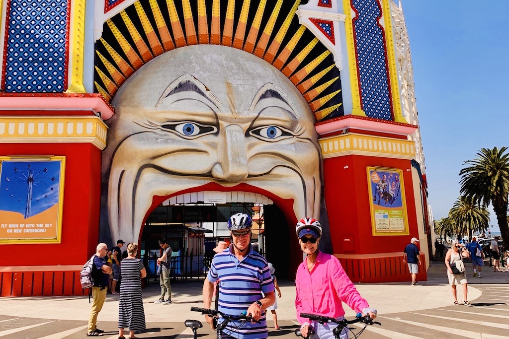 Guided Cycle Tour Melbourne | St Kilda | Luna Park | Brighton Bathing Boxes | Urban Villages and much much more