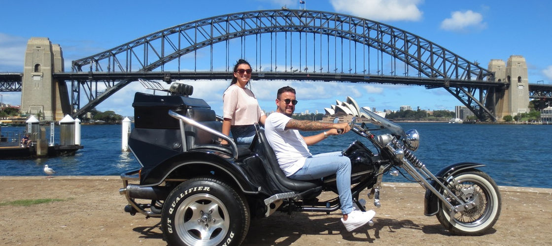 Harley Motorcycle or Chopper 4 Trike Sydney City and Bondi Tour