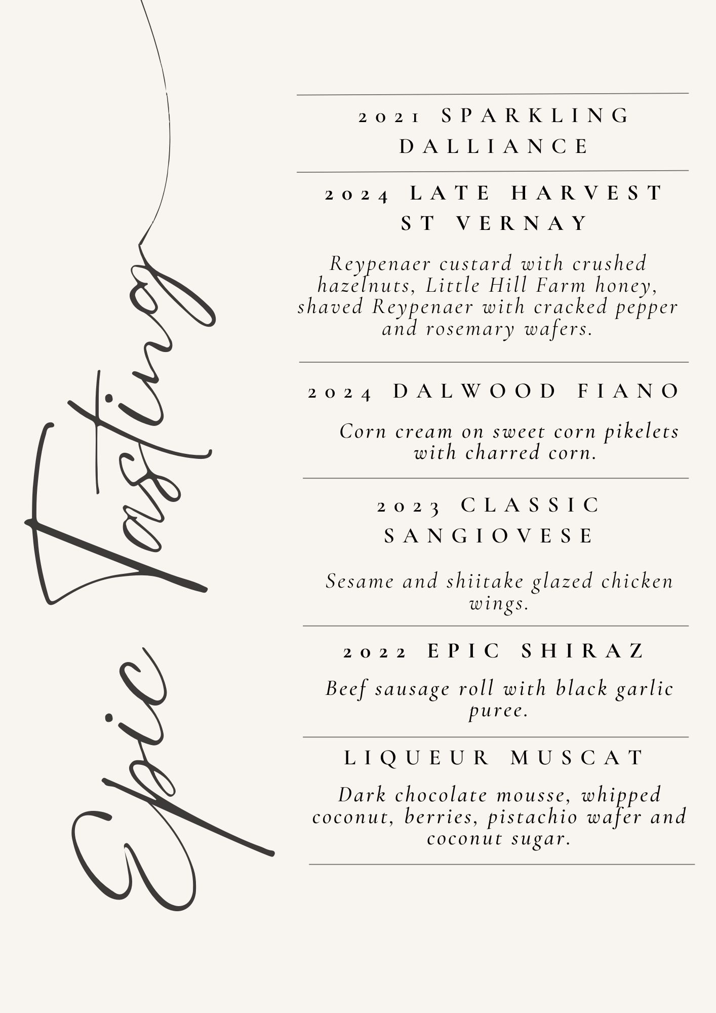 Epic Tasting Experience
