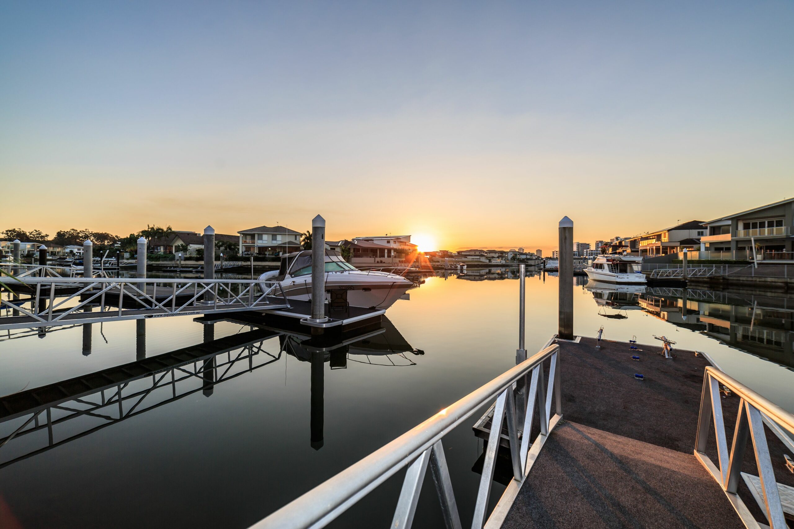 Watch the sunrise over the water from your back deck