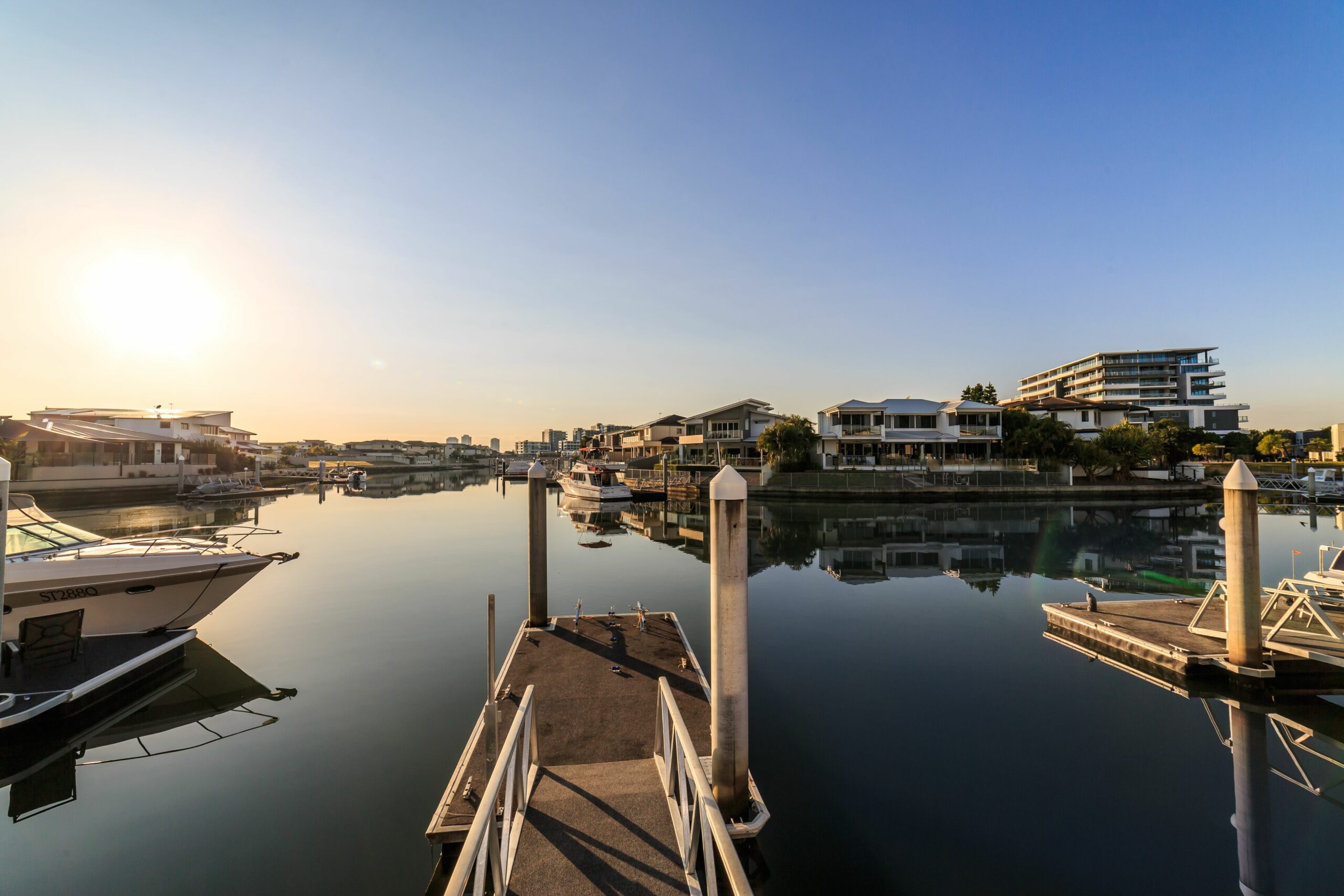 Watch the sunrise over the water from your back deck