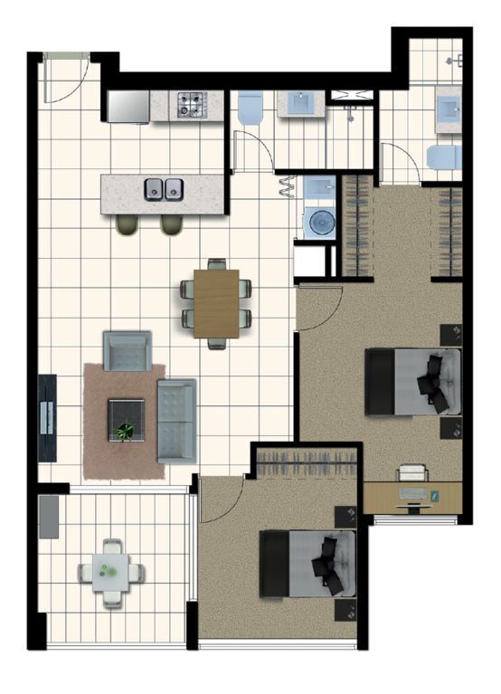 Super Central ~ 2x Apartments ~ 4bed/4bath/2car/2balcony's