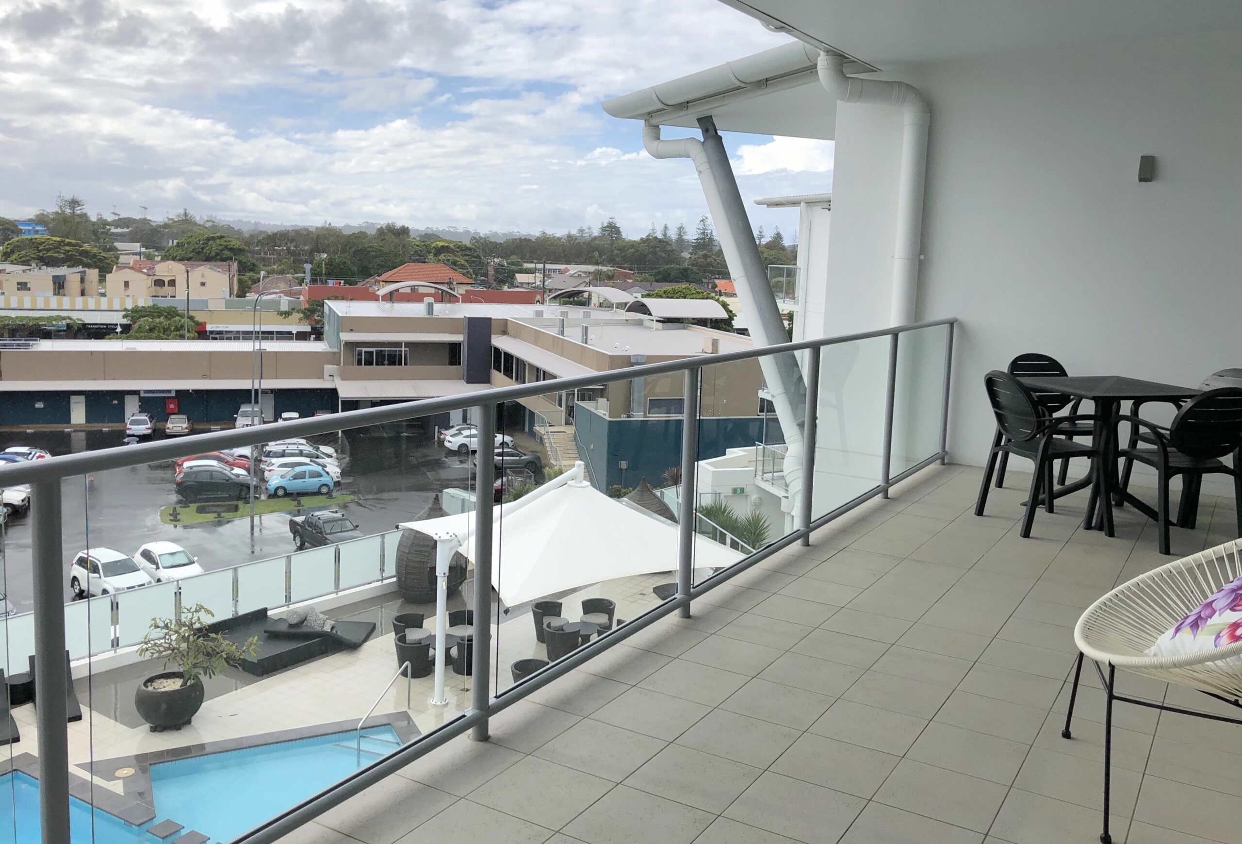 Top Floor Ramada Complex, North Facing Balcony Overlooking Town and Pool Below