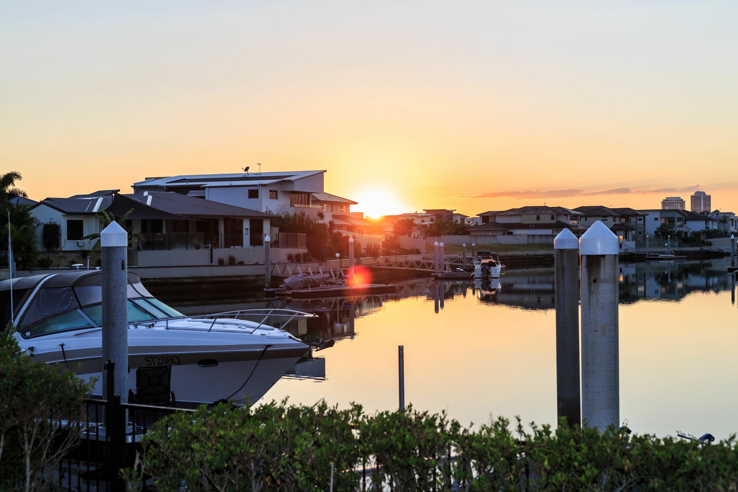 Watch the sunrise over the water from your back deck