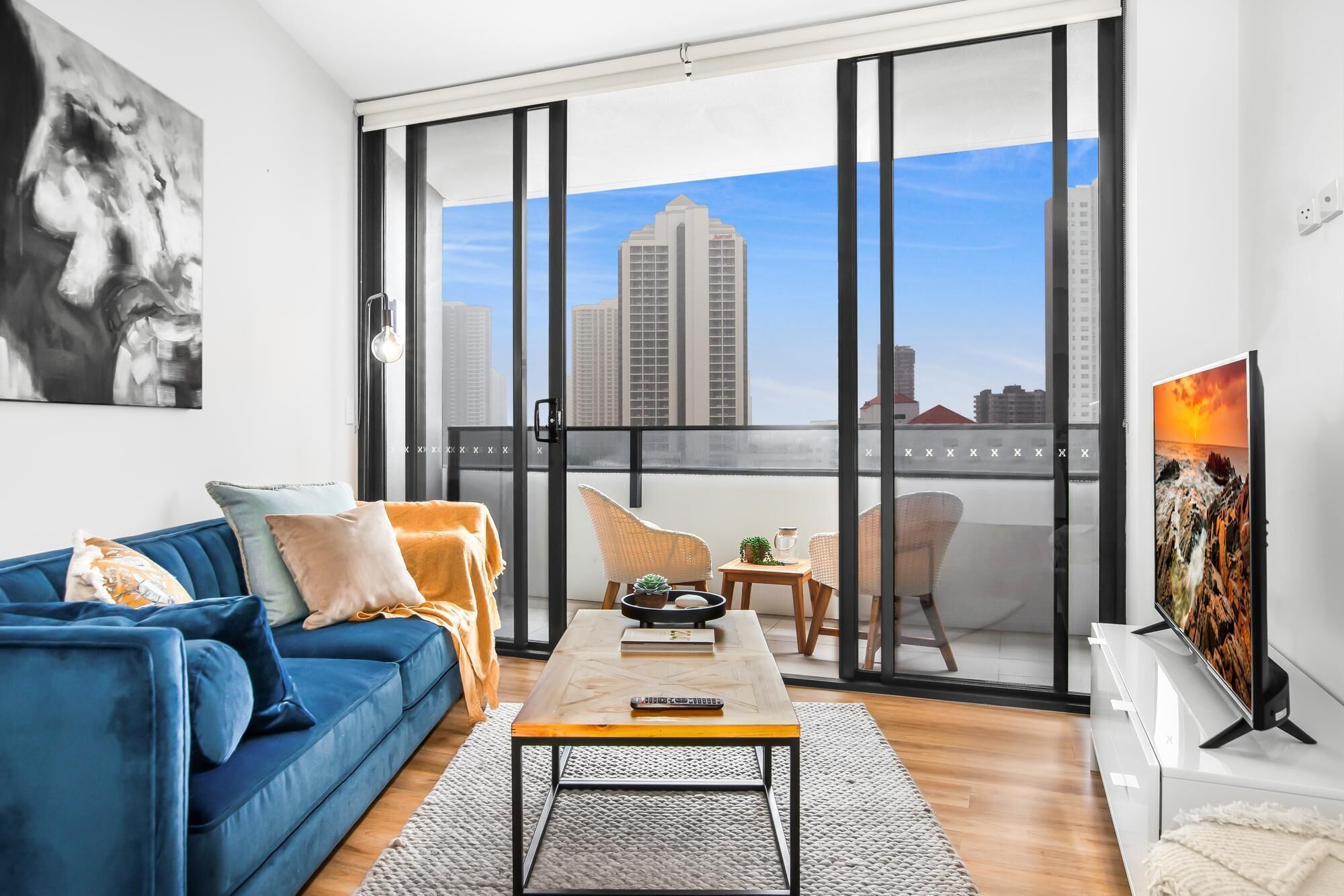 Sunny Modern Two-bedroom Pad Steps From the Beach