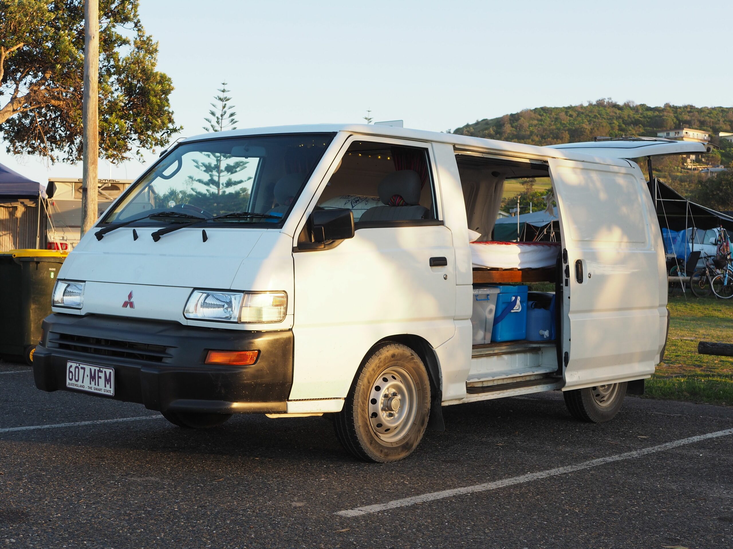 Raindrop Camper Van and campsite