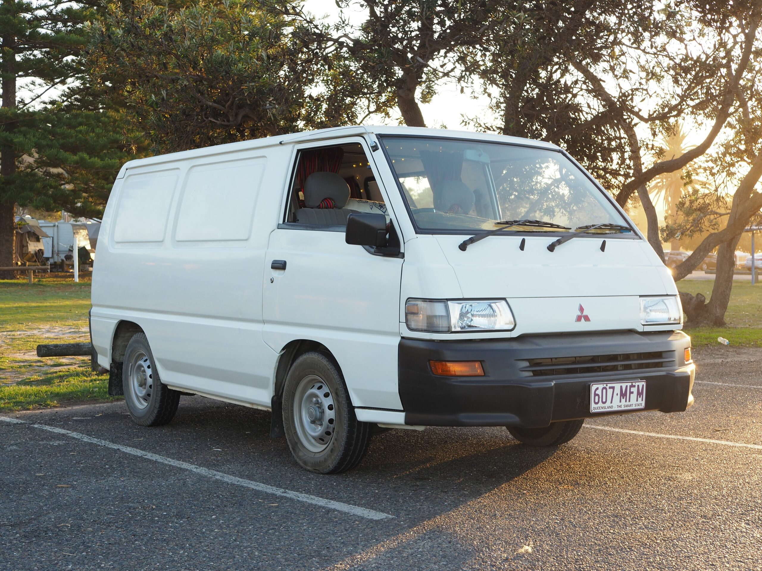 Raindrop Camper Van and campsite