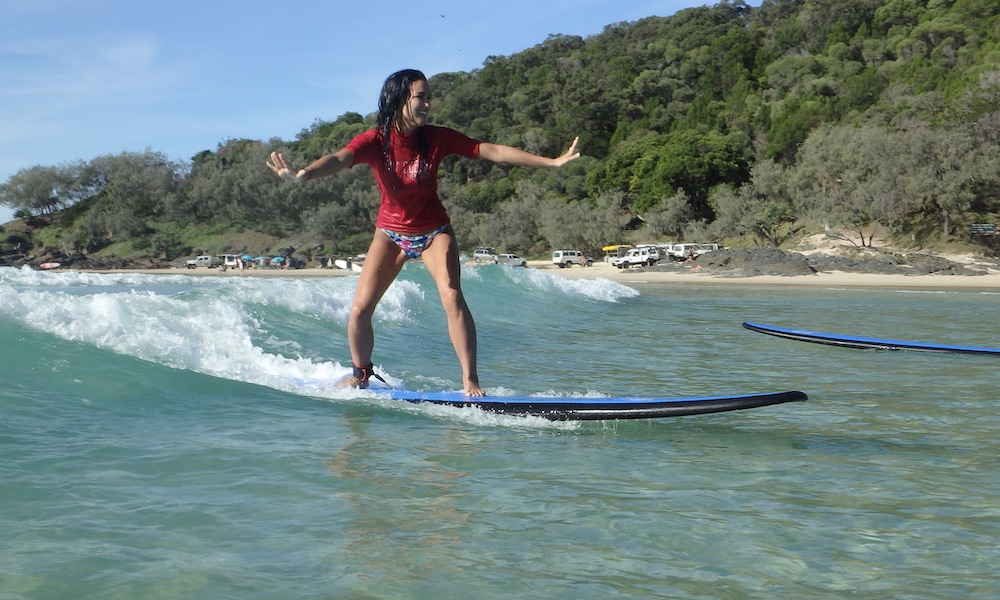 Learn To Surf Australia's Longest Wave at Double Island Point Departing Noosa