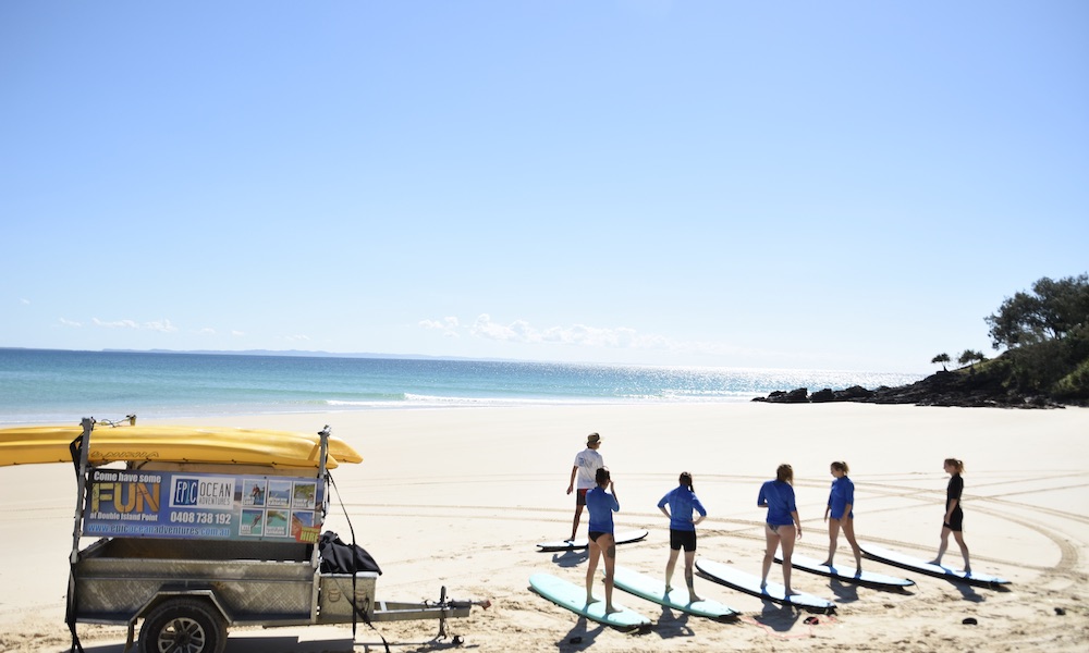 Learn To Surf Australia's Longest Wave at Double Island Point Departing Noosa