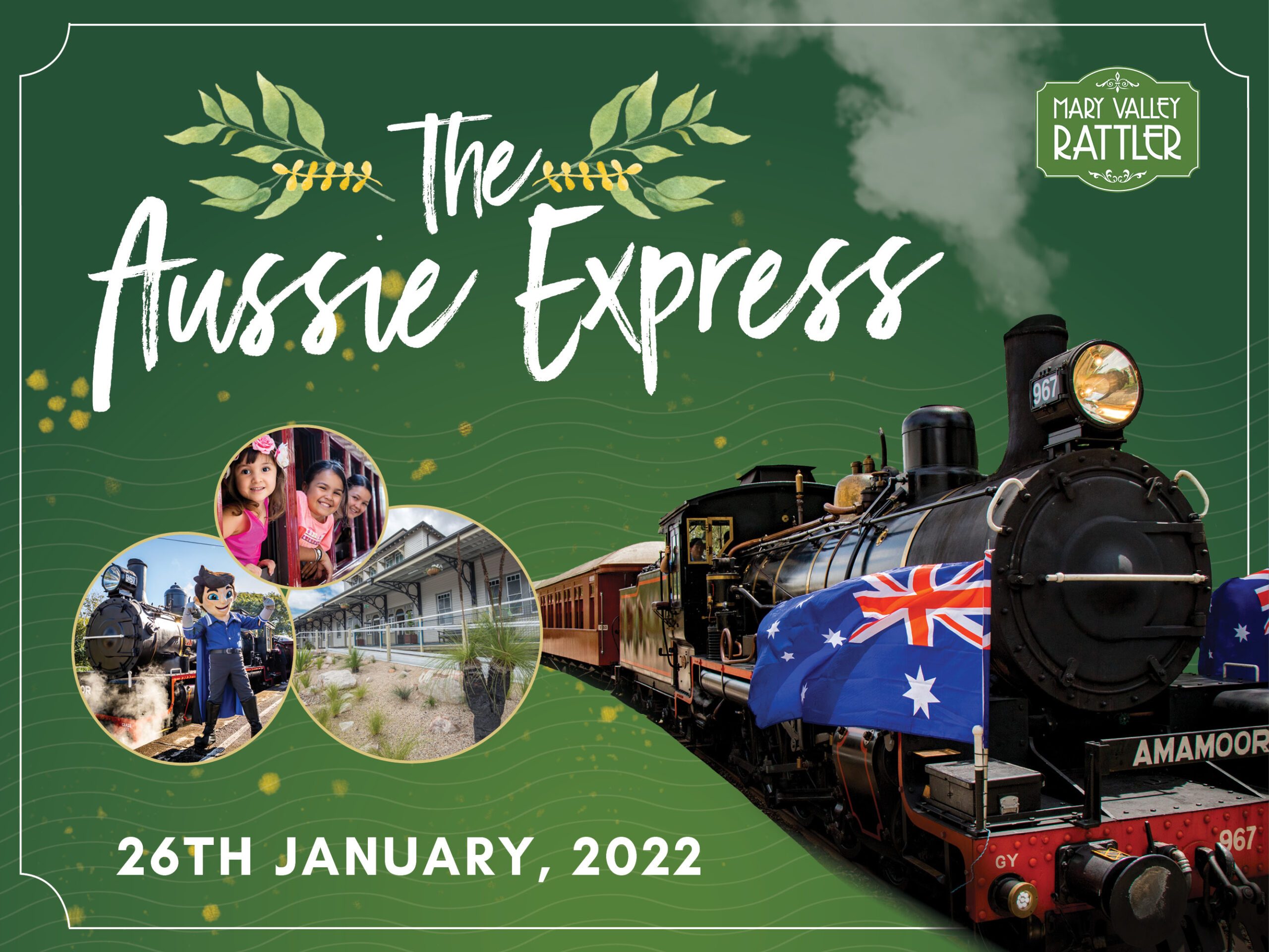 Australia Day Train – Departs Wednesday 26th January – Gympie to Amamoor (Return)
