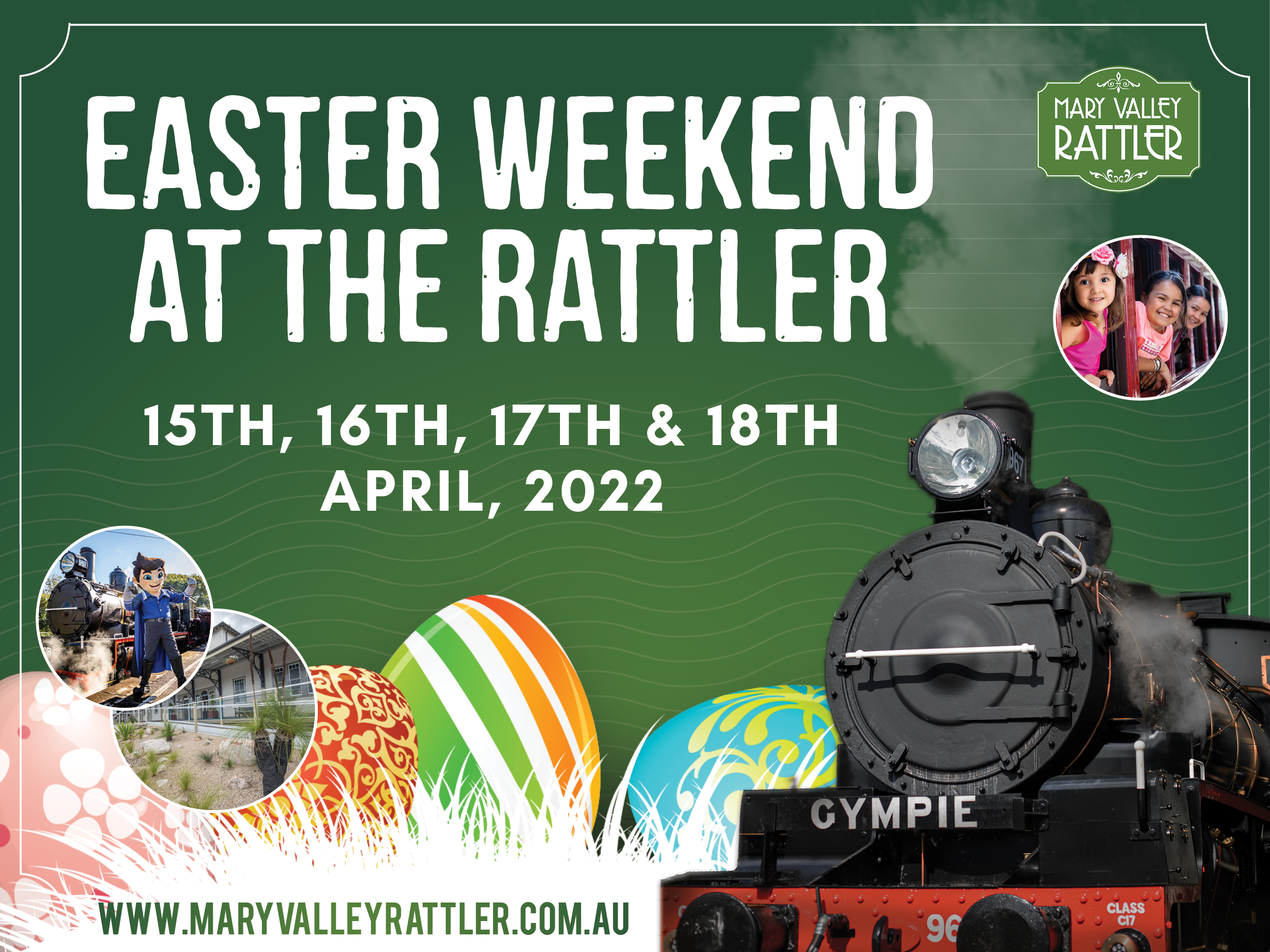 Easter Trains – Hop Onboard – 15th,16th,17th,18th April – Gympie to Amamoor (Return)