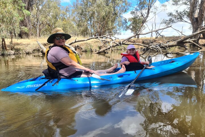 Kayak self-guided tour on the Campaspe River Elmore, 30 minutes from Bendigo