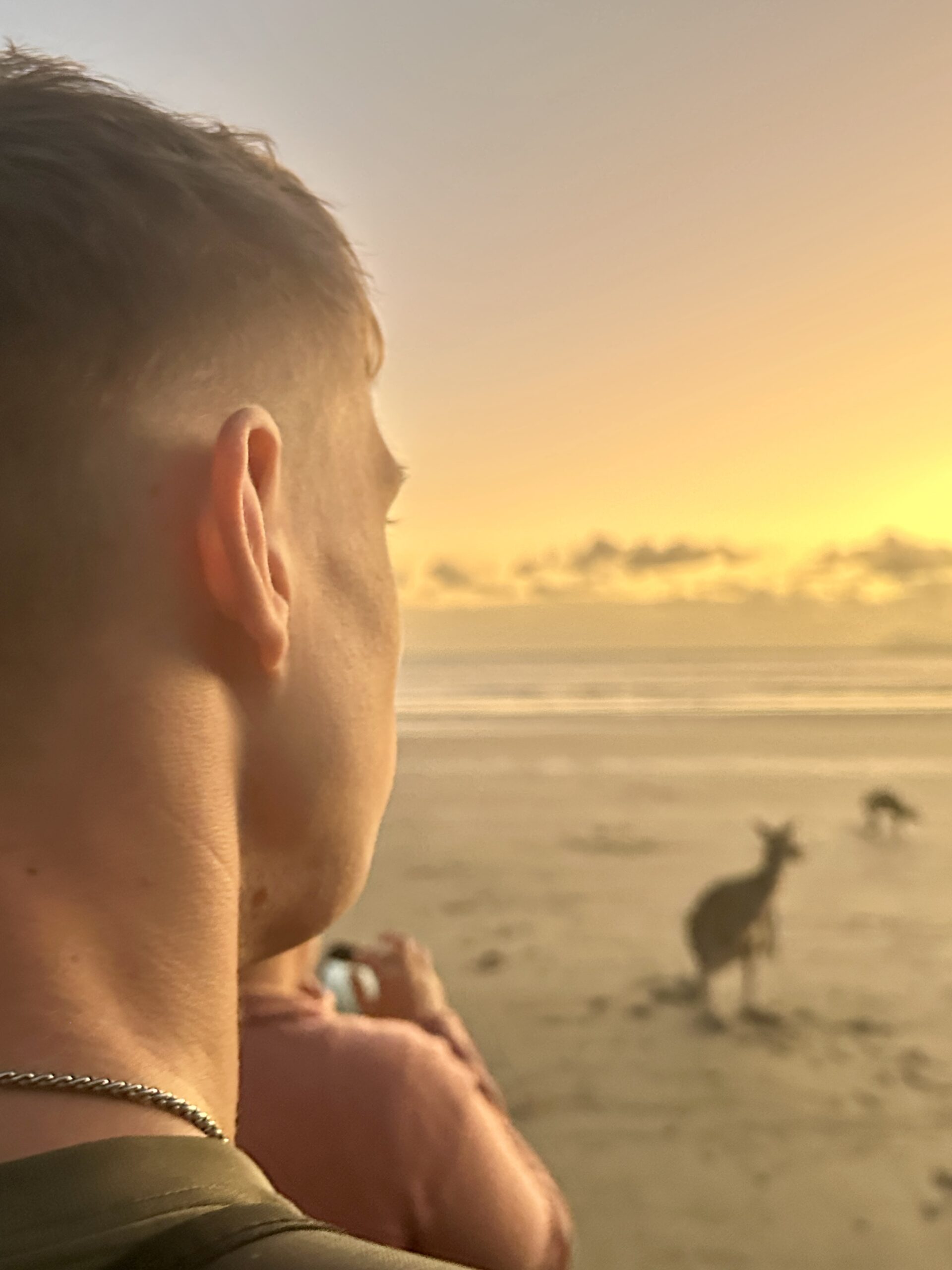 Beach Sunrise with the Wallabies