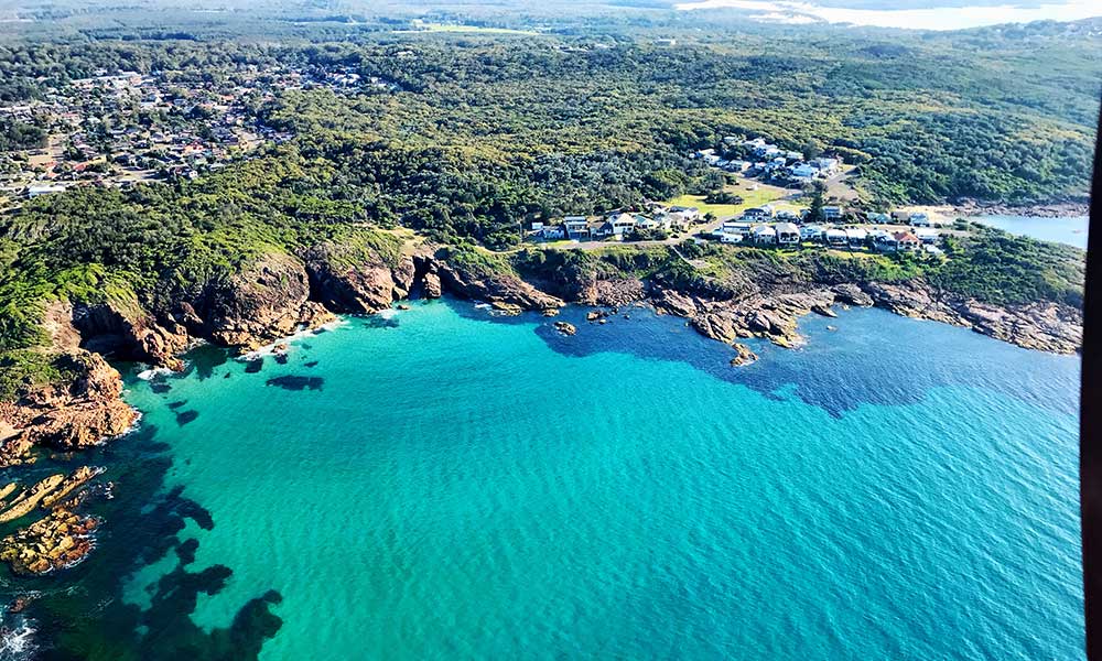 Heli Flight over Port Stephens and Stockton Beach For Two