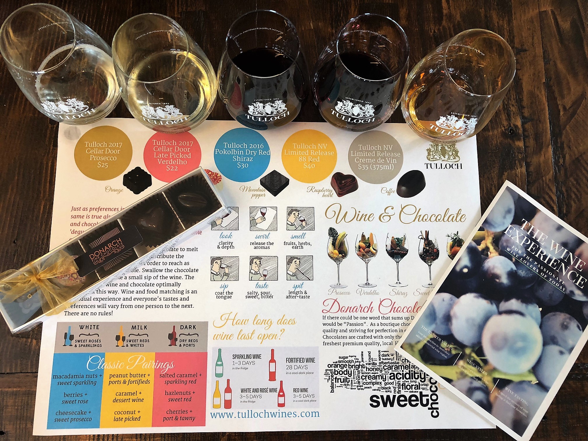 Tulloch Wines – Wine Tasting paired with Local Handmade Chocolates