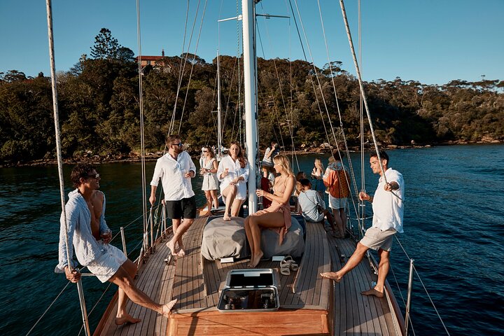 Private Sunset Champagne Cruise in Sydney Harbour on Classic Yacht