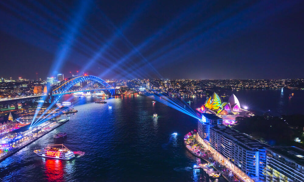 Vivid Sydney Harbour Buffet Dinner Cruise on a Glass Boat - Friday & Saturday