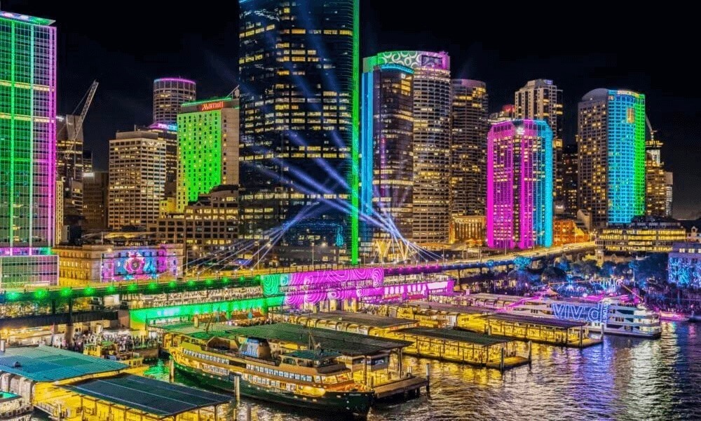 Vivid Sydney Sunset Harbour Dinner Cruise