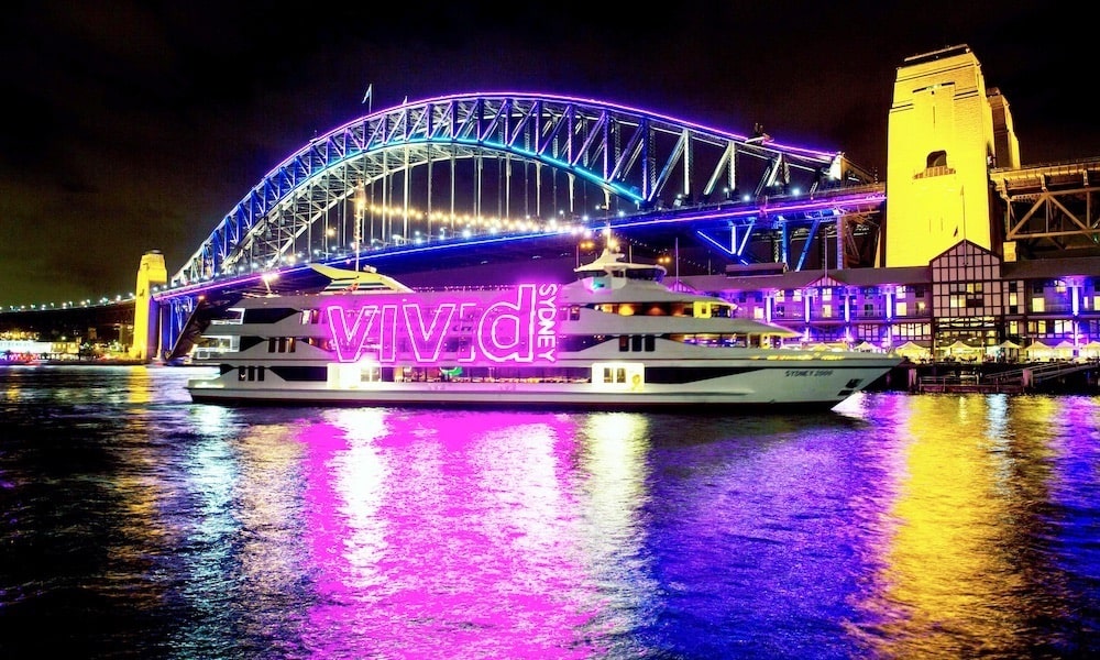 Vivid Sydney Sunset Harbour Dinner Cruise