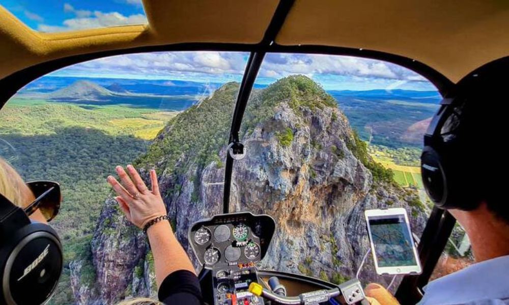Glasshouse Mountains and Bribie Island Heli Flight – For 2