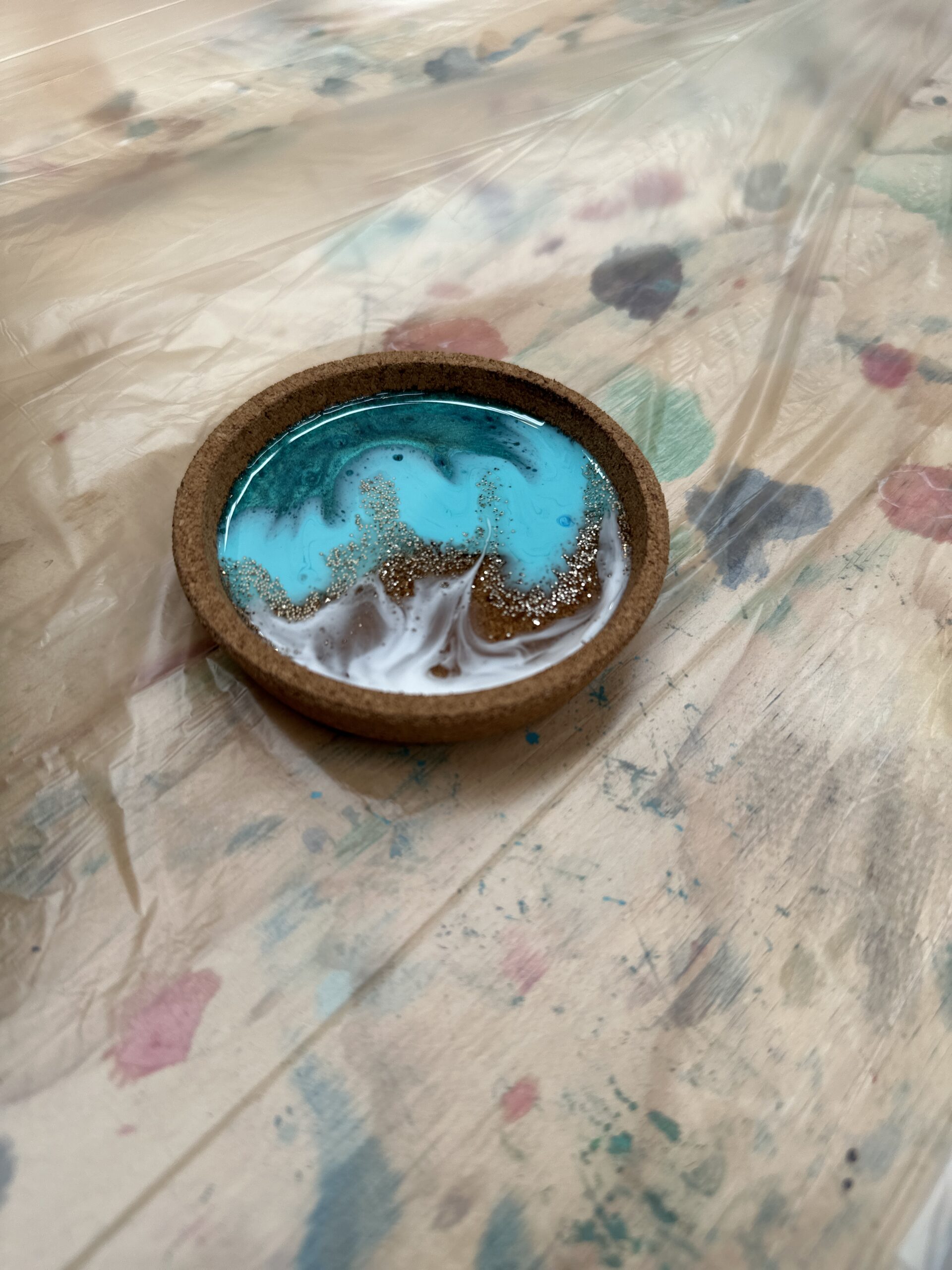 Resin Clock and 4 Coasters