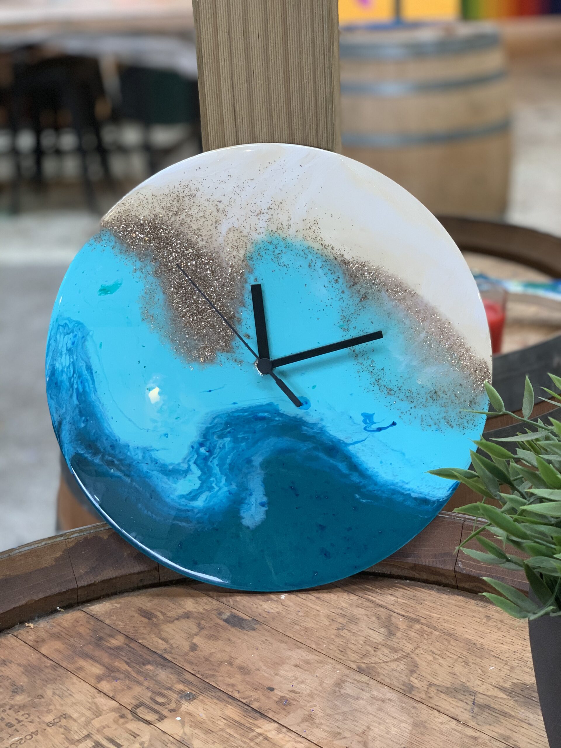 Resin Clock and 4 Coasters