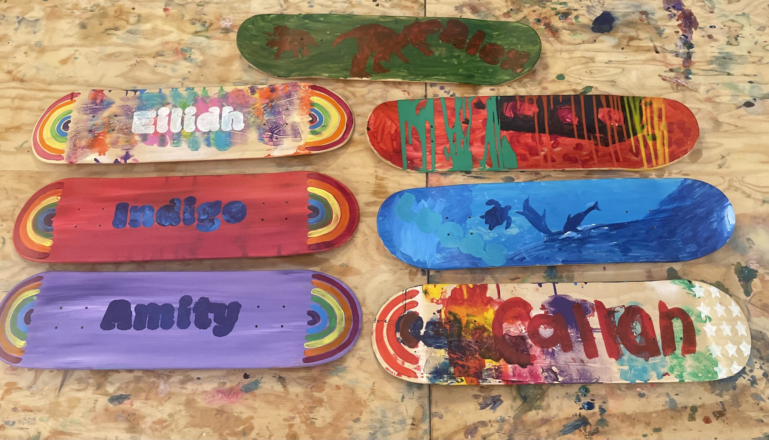 Paint their Own Skateboard Deck Party