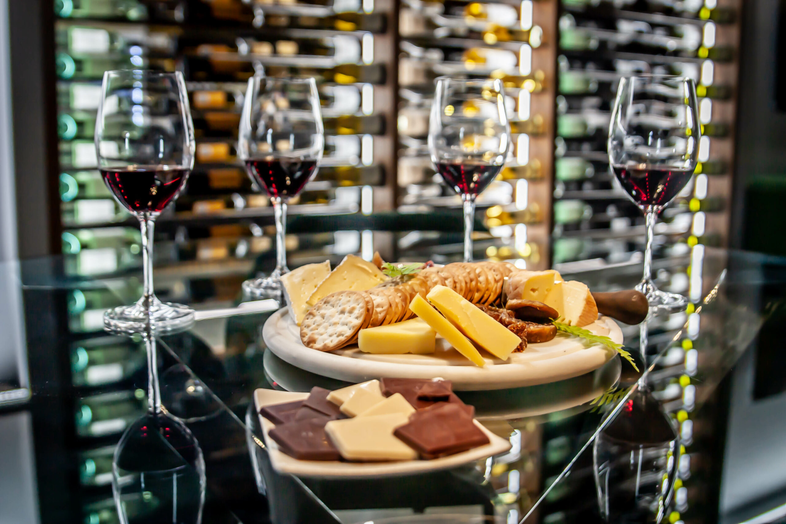 Wine, Cheese & Chocolate Tasting with Personalised Etched Philosophy as a Take Home Gift