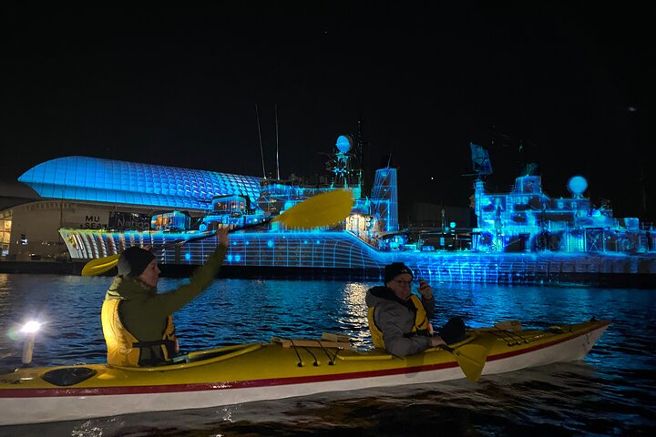 Moonlight Sea Kayaking Experience in Sydney's VIVID Festival