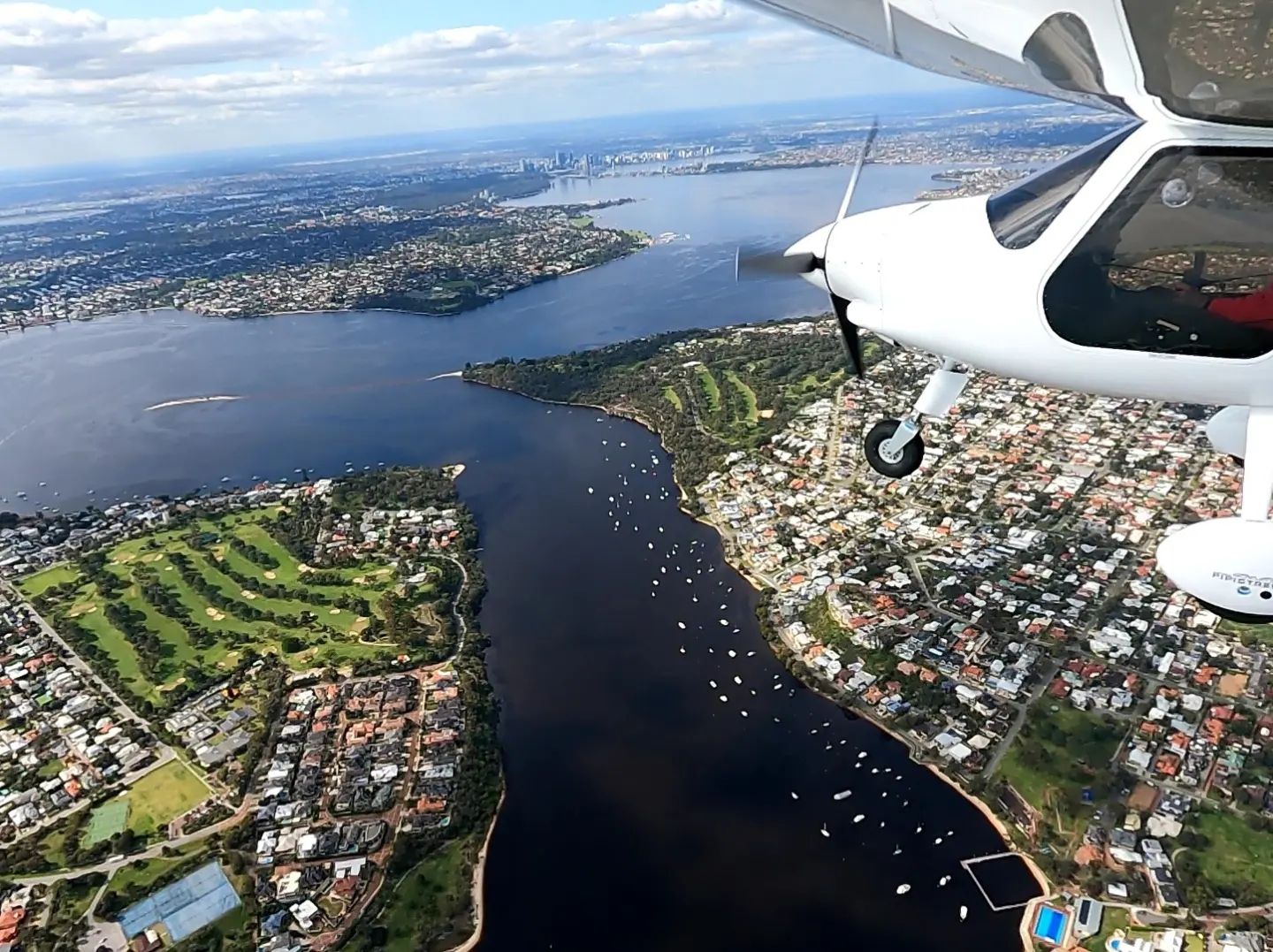 Electric Plane trial experience flight lesson over Mandurah Rivers and Beaches