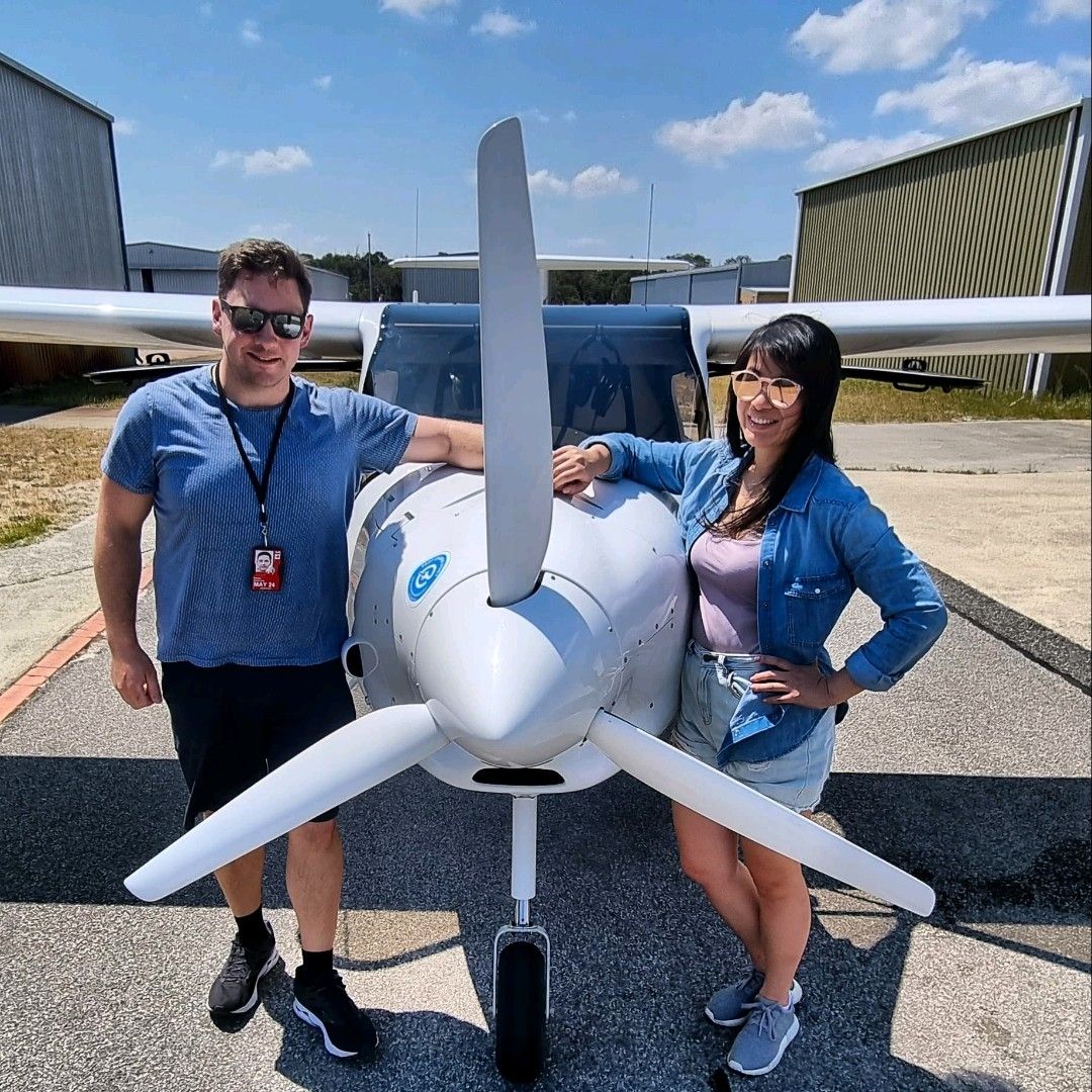 Electric Plane trial experience flight lesson over Mandurah Rivers and Beaches