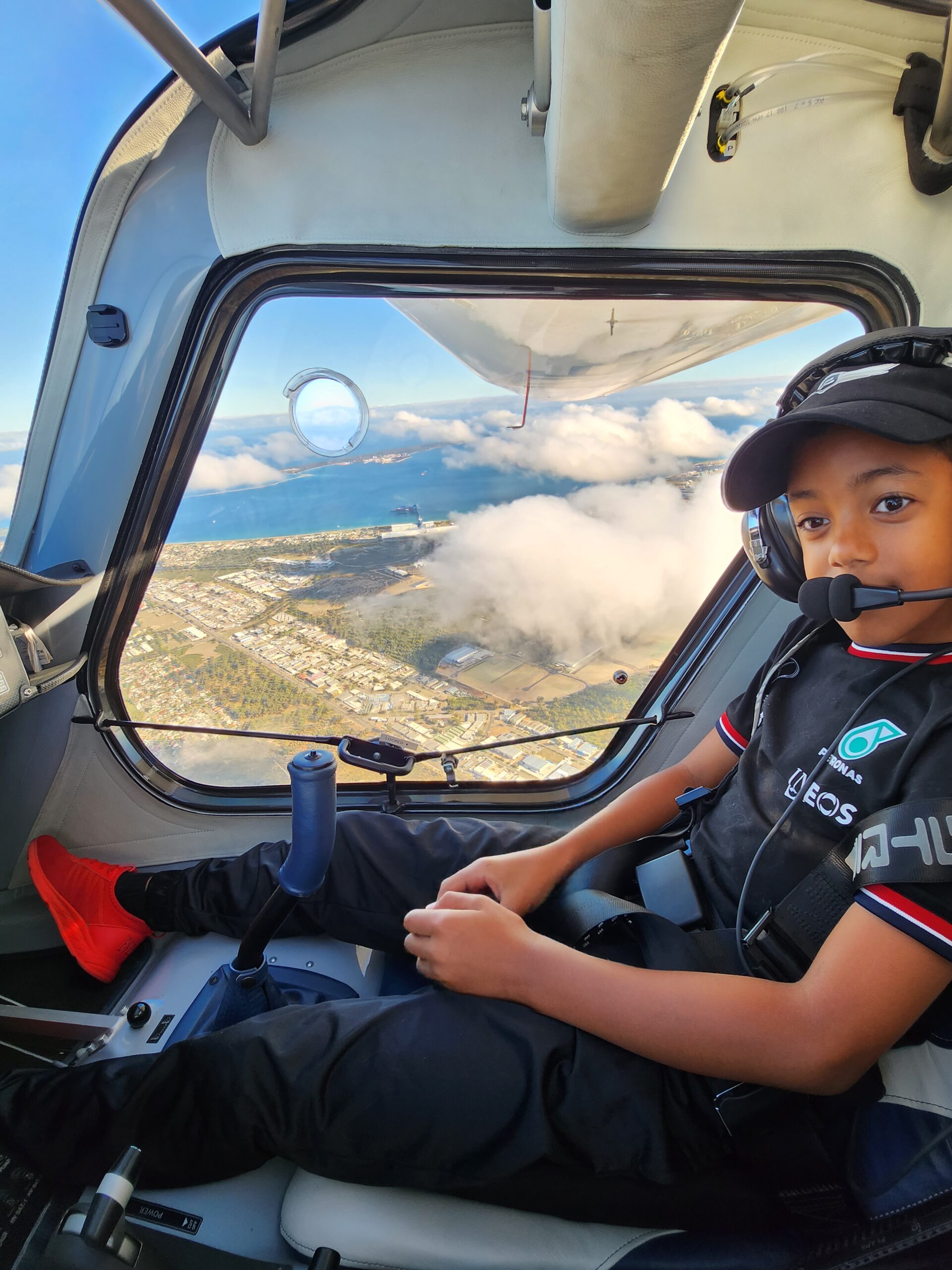 Electric Plane trial experience flight lesson over Mandurah Rivers and Beaches