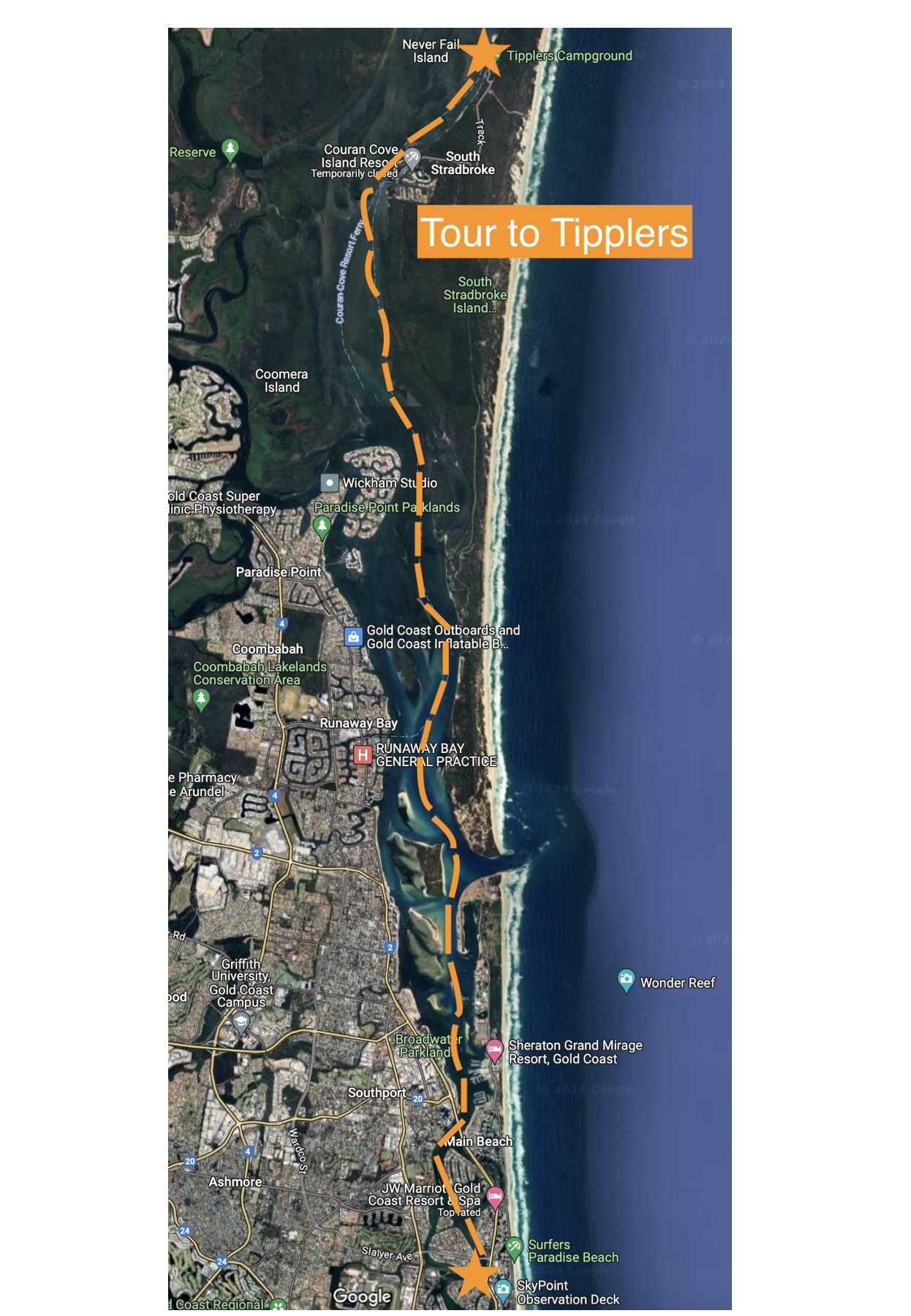 Surfers Paradise with Tour to Tipplers on South Stradbroke Island