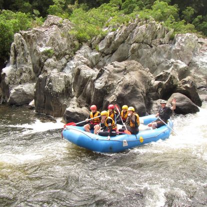 Family DOUBLE RUSH - Whitewater Rafting and Abseiling - DAY TRIP - Includes Meals