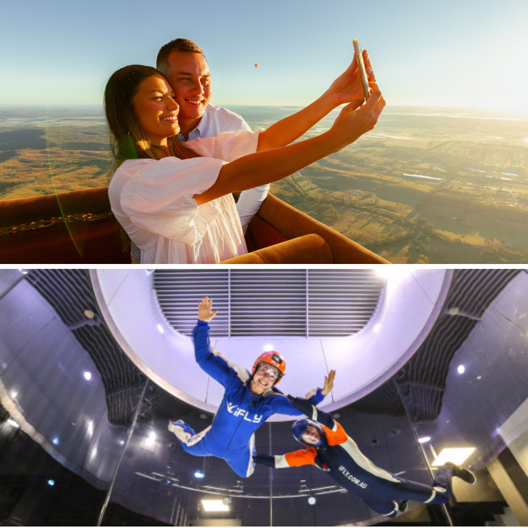 Gold Coast Classic Ballooning & Vineyard Breakfast FREE iFly indoor skydiving