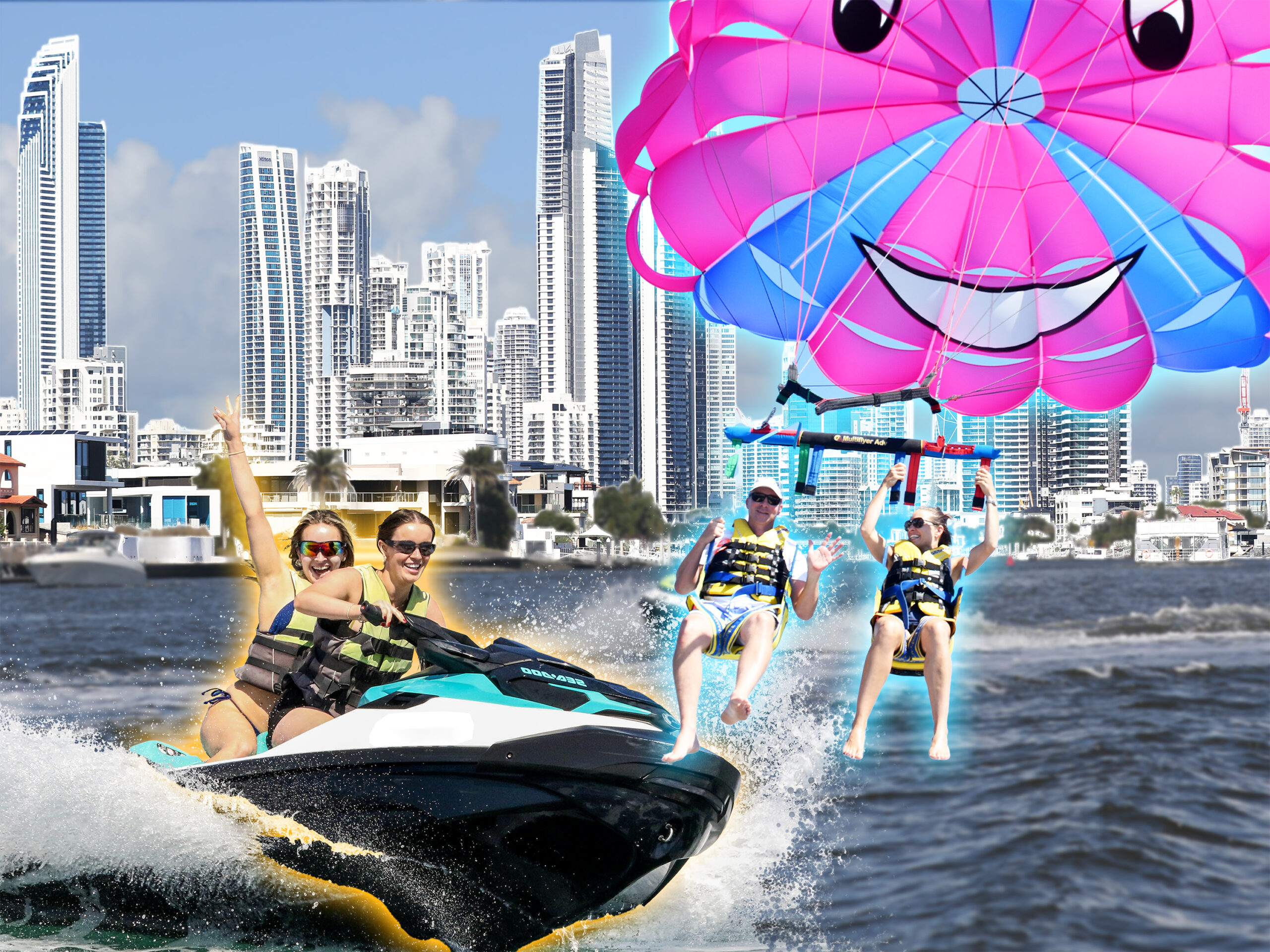 Parasailing + 1 Hour Jet Ski Tour (2ppl)